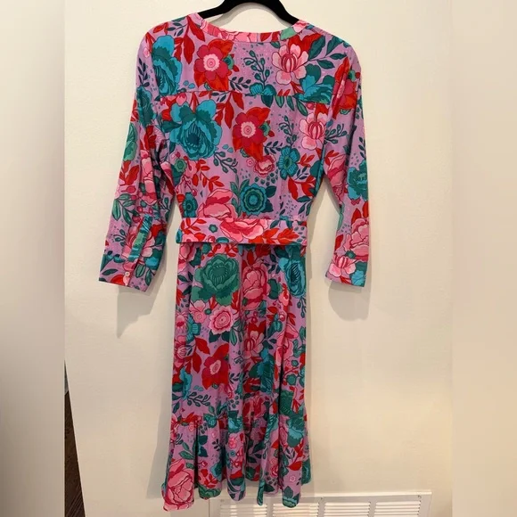 Talbots Belted Shirtdress - Sketched Blooms Women’s Size 6 - Picture 3 of 4